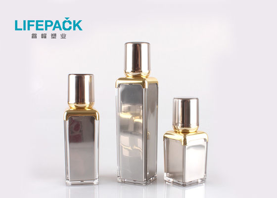 Customized Color Plastic Cosmetic Packaging Square Shape Double Wall Structure