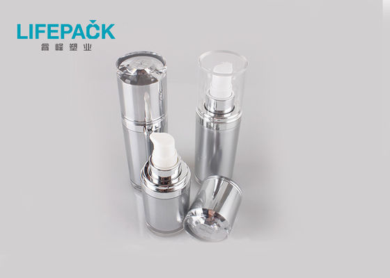Double Walled Plastic Cosmetic Container Airless Structure With Fancy Style Cap