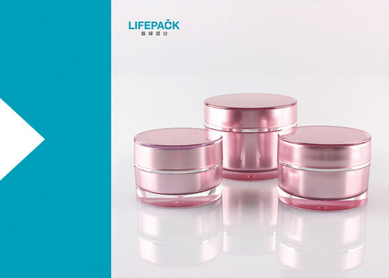 Luxury Thick Wall 50g Cosmetic Acrylic Jar Round Shape With ABS Inner Cap