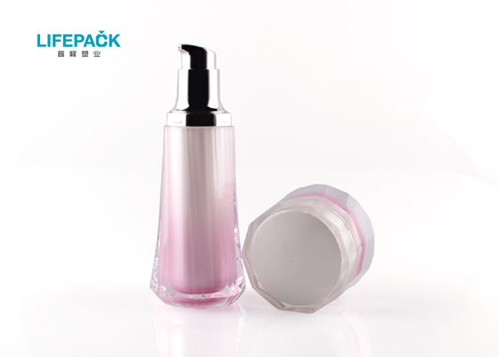 Double Layer 50ml Acrylic Lotion Bottles With ABS Collar Customized Color