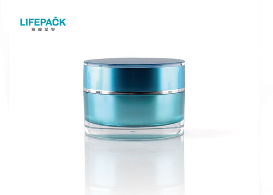 50ml Blue Luxury Cosmetic Jars For Cosmetics，Cylinder Empty Makeup Containers