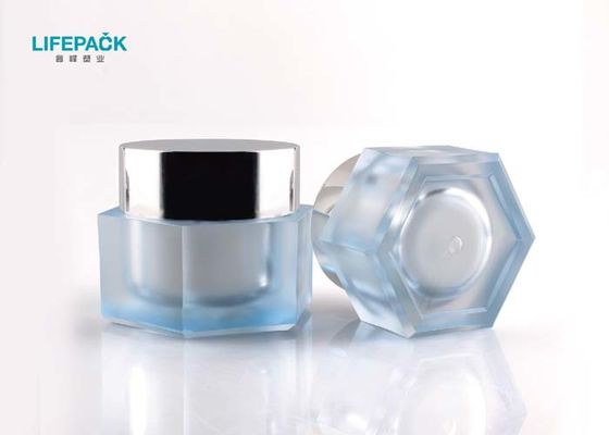 Hexagon Acrylic Cream Jar 30ml , Plastic Cosmetic Cream Jar Container