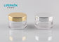 ABS Cap Clear Glass Round Cosmetic Jar Eco Friendly Material For Skincare Gel