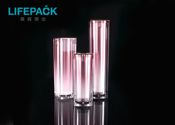 Cube Shaped Plastic Airless Bottle Double Thick Acrylic High End Appearance