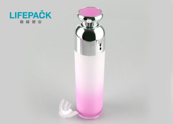 Eye Serum Acrylic Empty Lotion Bottles Cylinder Shape With Pump Multiple Capacity