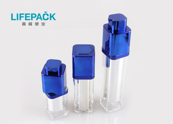 Foundation 15ml Plastic Airless Bottle Square Shape With Rotary Pump