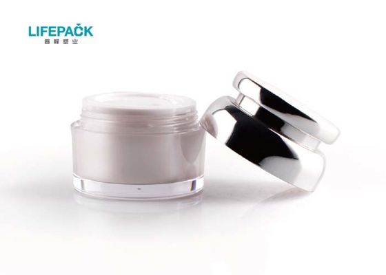 ABS Cap Plastic Jars With Lids , Metalizing Empty Containers For Beauty Products