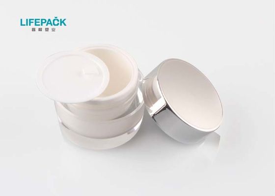 Oval Shaped Plastic Cosmetic Container 49mmx45mmx38mm Size With Acrylic Cap