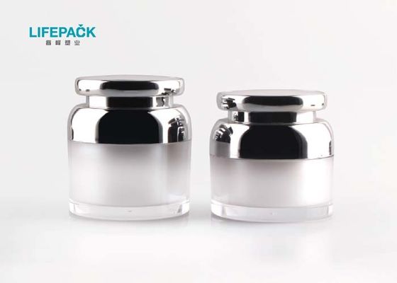 30g 50g Luxury Empty Acrylic Round Plastic Jars With Lids White Color