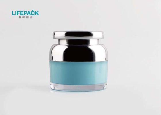 Silver Screw Cap Acrylic Jars For Cosmetics / 30ml Cosmetic Containers With Lids