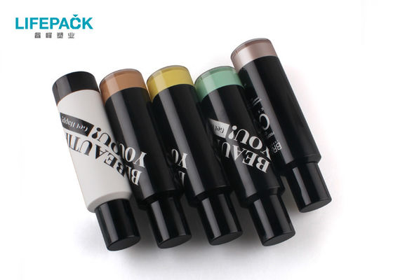 Black White Cylinder 35ml Airless Cosmetic Bottles For Liquid Foundation