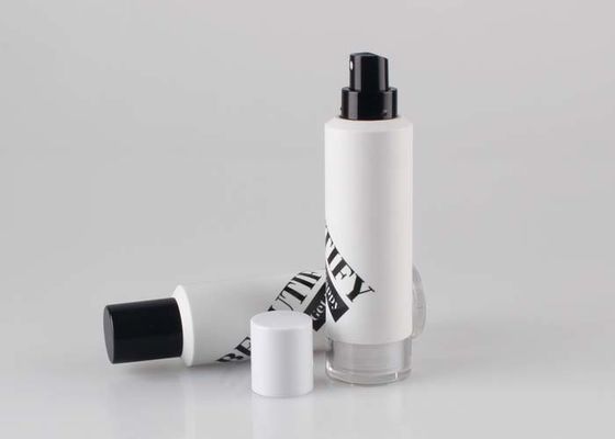 Cylinder 35ml Plastic Airless Bottle White Black Plastic Make Up Bottle