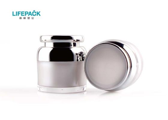 Acrylic Cosmetic Cream Jar / Empty Makeup Containers Silk Printing For Eye Serum