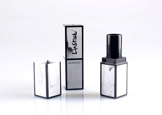 White And Black Empty Lipstick Containers / Square Type Lip Balm Tubes