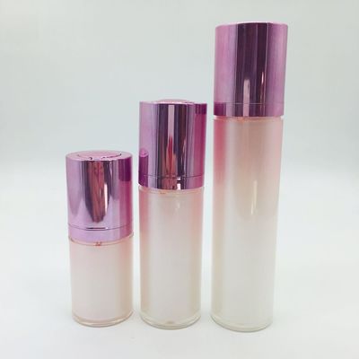 Round Plastic Airless Bottle Cosmetic Packaging 15ml 30ml 50ml With Screw Cap