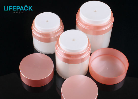 Empty Packaging Airless Cosmetic Jar 50g Capacity Round Shape With Pp Pump