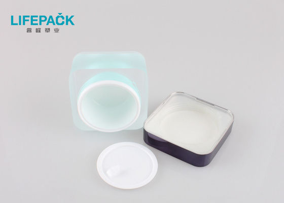 61mmx61mmx44mm Cosmetic Acrylic Jar 30g Square Shape Double Wall Type