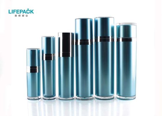 Blue Round Shape Capacity Plastic Bottles , Wholesale Acrylic Cosmetic Bottle