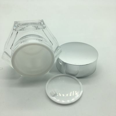 Hexagon Shape Acrylic Eye Cream Container 30ml 50ml Cosmetic Cream Jar