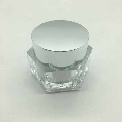 Hexagon Shape Acrylic Eye Cream Container 30ml 50ml Cosmetic Cream Jar