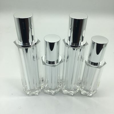 Acrylic Empty Lotion Bottle And Hexagonal Jars For Cosmetic Packaging