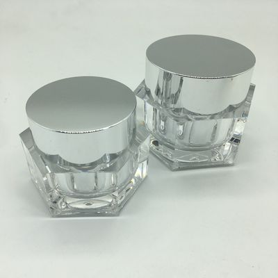 Acrylic Empty Lotion Bottle And Hexagonal Jars For Cosmetic Packaging