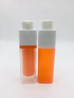 Empty Foundation Square Plastic Airless Bottle With Pump 15ml 30ml 50ml