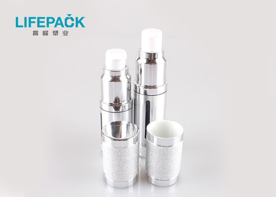 Aluminuim Cap Airless Lotion Pump , Airless Serum Bottle Printing Finish