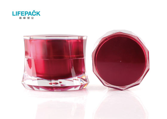 Acrylic Double Layer Empty Cream Jar 50g With Fancy Skirt Shaped Style